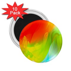 Red Yellow Green Blue Rainbow Color Mix 2 25  Magnets (10 Pack) 