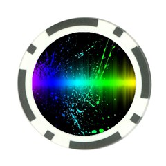 Space Galaxy Green Blue Black Spot Light Neon Rainbow Poker Chip Card Guard (10 Pack) by Mariart