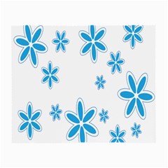 Star Flower Blue Small Glasses Cloth (2-side) by Mariart