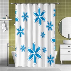 Star Flower Blue Shower Curtain 48  X 72  (small) 