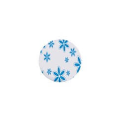 Star Flower Blue 1  Mini Buttons by Mariart