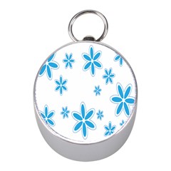 Star Flower Blue Mini Silver Compasses by Mariart