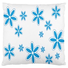 Star Flower Blue Standard Flano Cushion Case (two Sides) by Mariart