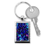 Dark Neon Stuff Blue Red Black Rainbow Light Key Chains (Rectangle)  Front