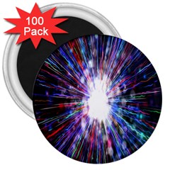 Seamless Animation Of Abstract Colorful Laser Light And Fireworks Rainbow 3  Magnets (100 Pack) by Mariart