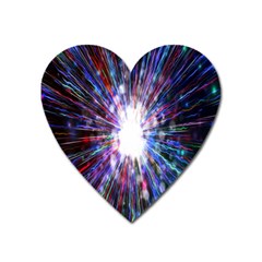 Seamless Animation Of Abstract Colorful Laser Light And Fireworks Rainbow Heart Magnet by Mariart