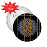 Blue Bloom Golden And Metal 2.25  Buttons (100 pack)  Front