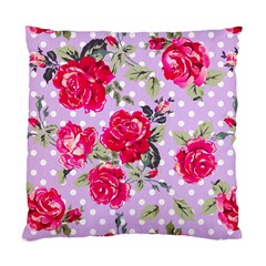 Shabby Chic,pink,roses,polka Dots Standard Cushion Case (two Sides)