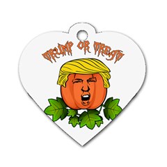 Trump Or Treat  Dog Tag Heart (two Sides) by Valentinaart