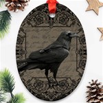 Vintage Halloween raven Oval Ornament (Two Sides) Back