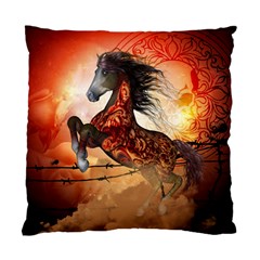 Awesome Creepy Running Horse With Skulls Standard Cushion Case (two Sides) by FantasyWorld7