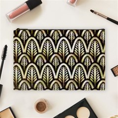 Art Deco Gold Black Shell Pattern Cosmetic Bag (large)  by NouveauDesign