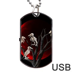 Dead Tree  Dog Tag Usb Flash (one Side) by Valentinaart