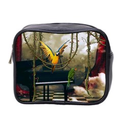 Funny Parrots In A Fantasy World Mini Toiletries Bag 2-side by FantasyWorld7