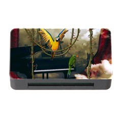 Funny Parrots In A Fantasy World Memory Card Reader With Cf by FantasyWorld7