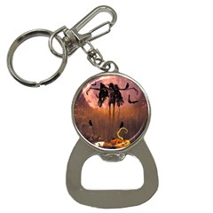 Halloween Design With Scarecrow, Crow And Pumpkin Bottle Opener Key Chains by FantasyWorld7