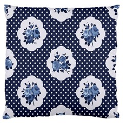 Shabby Chic Navy Blue Standard Flano Cushion Case (two Sides) by NouveauDesign