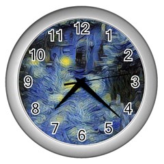 Van Gogh Inspired Wall Clocks (silver)  by NouveauDesign