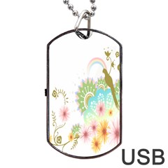 Wreaths Sexy Flower Star Leaf Rose Sunflower Bird Summer Dog Tag Usb Flash (two Sides) by Mariart