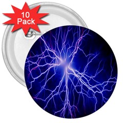 Blue Sky Light Space 3  Buttons (10 Pack) 