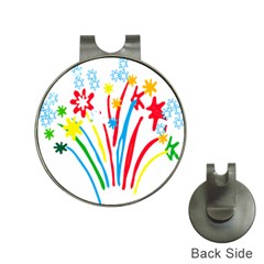 Fireworks Rainbow Flower Hat Clips With Golf Markers by Mariart