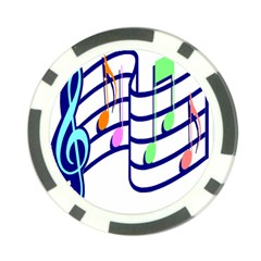 Music Note Tone Rainbow Blue Pink Greeen Sexy Poker Chip Card Guard (10 Pack)