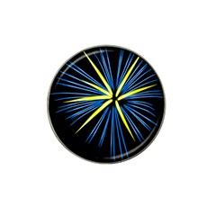 Fireworks Blue Green Black Happy New Year Hat Clip Ball Marker (4 Pack)