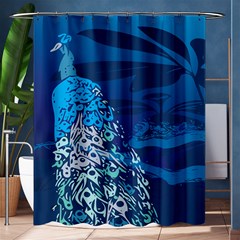 Peacock Bird Blue Animals Shower Curtain 60  X 72  (medium) 