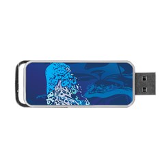 Peacock Bird Blue Animals Portable Usb Flash (two Sides) by Mariart