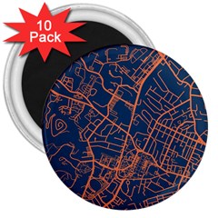 Virginia Map Art City 3  Magnets (10 Pack)  by Mariart