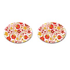 Wreaths Flower Floral Sexy Red Sunflower Star Rose Cufflinks (oval)