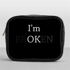 I Am Ok - Broken Mini Toiletries Bags by Valentinaart