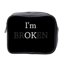 I Am Ok - Broken Mini Toiletries Bag 2-side by Valentinaart