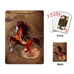 Awesome Horse  With Skull In Red Colors Playing Card by FantasyWorld7