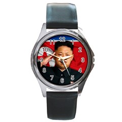 Kim Jong-un Round Metal Watch by Valentinaart