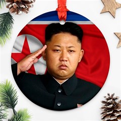 Kim Jong-un Round Ornament (two Sides) by Valentinaart