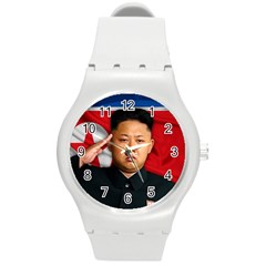 Kim Jong-un Round Plastic Sport Watch (m) by Valentinaart