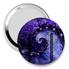 Beautiful Violet Spiral For Nocturne Of Scorpio 3  Handbag Mirrors by jayaprime