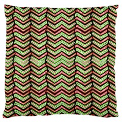Zig Zag Multicolored Ethnic Pattern Large Cushion Case (two Sides) by dflcprintsclothing