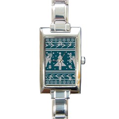 Ugly Christmas Sweater Rectangle Italian Charm Watch by Valentinaart