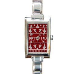 Ugly Christmas Sweater Rectangle Italian Charm Watch by Valentinaart