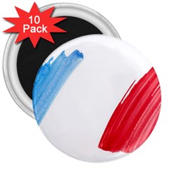 France Flag, Banner Watercolor Painting Art 3  Magnets (10 Pack)  by picsaspassion