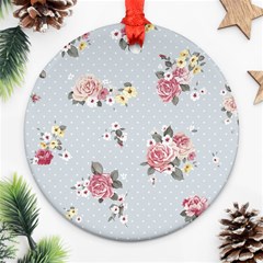 Floral Blue Ornament (round) by NouveauDesign