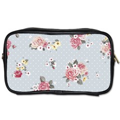 Floral Blue Toiletries Bags 2-side by NouveauDesign