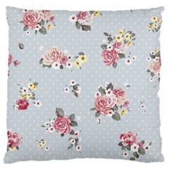 Floral Blue Standard Flano Cushion Case (two Sides) by NouveauDesign