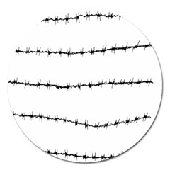 Barbed Wire Black Magnet 5  (round)