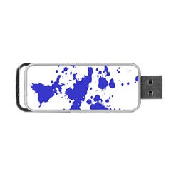 Blue Plaint Splatter Portable Usb Flash (one Side)