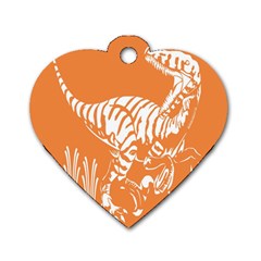 Animals Dinosaur Ancient Times Dog Tag Heart (two Sides)