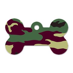 Camuflage Flag Green Purple Grey Dog Tag Bone (one Side)