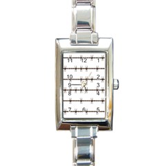 Barbed Wire Brown Rectangle Italian Charm Watch